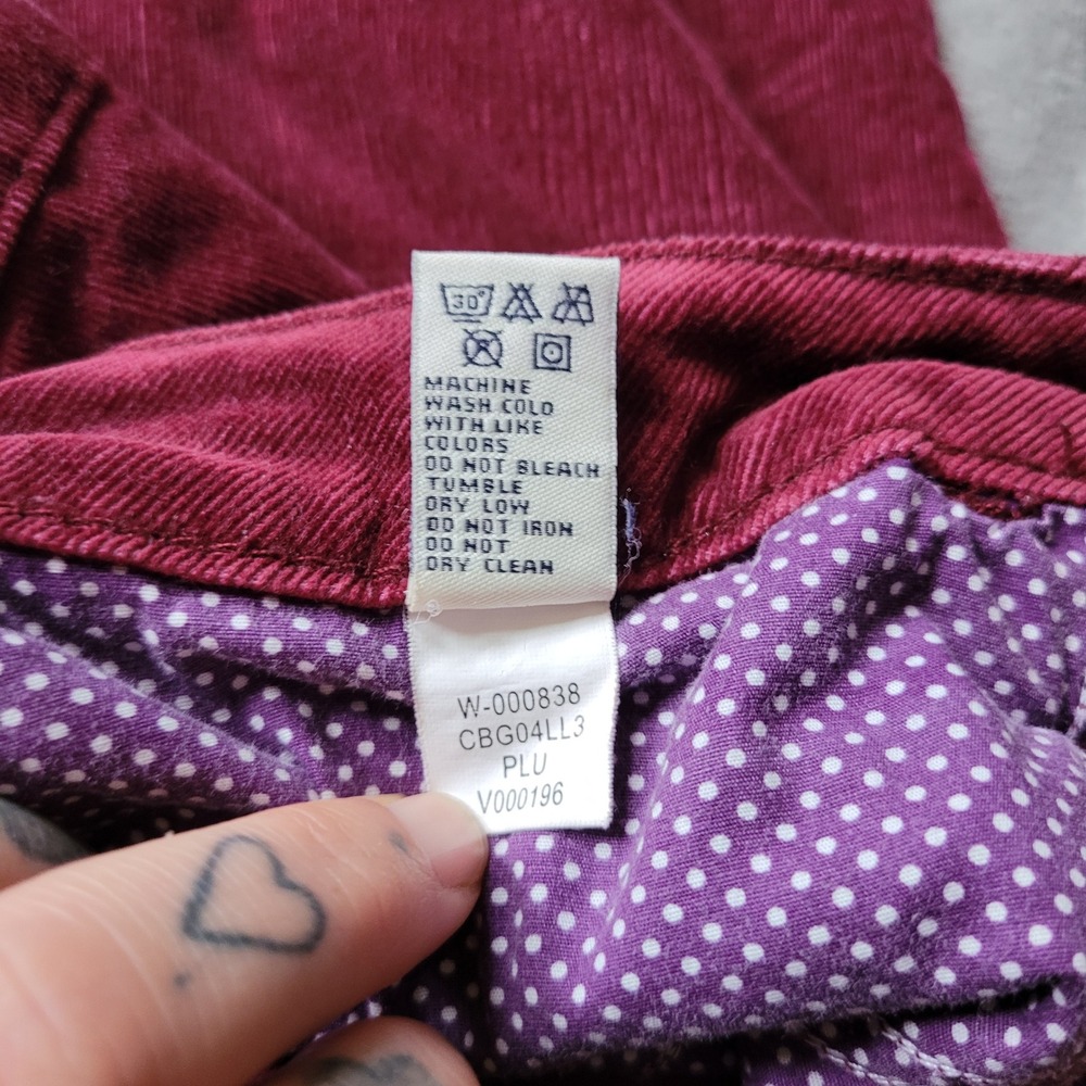 Christopher Blue 8 wine red corduroy pants slim leg mid rise twee preppy office - Picture 8 of 16